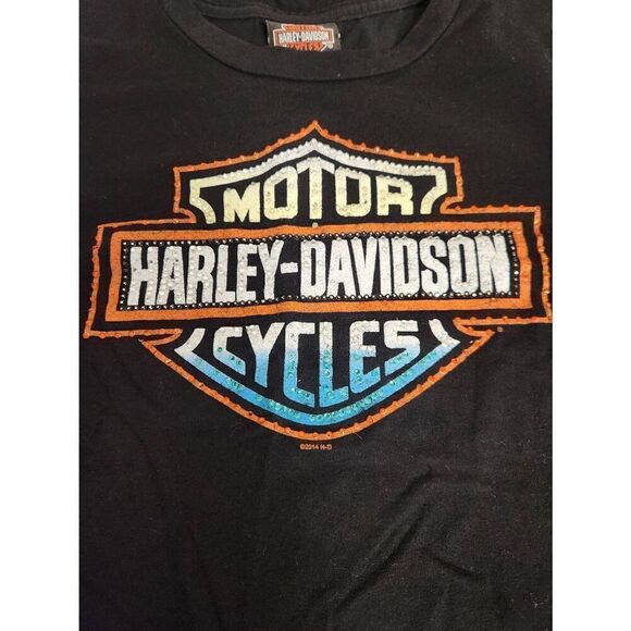 Harley-Davidson LARGE black t-shirt with bling on the front. El Paso TX on the b - Picture 1 of 6